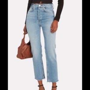 Re/Done High Rise Stove Pipe Jeans